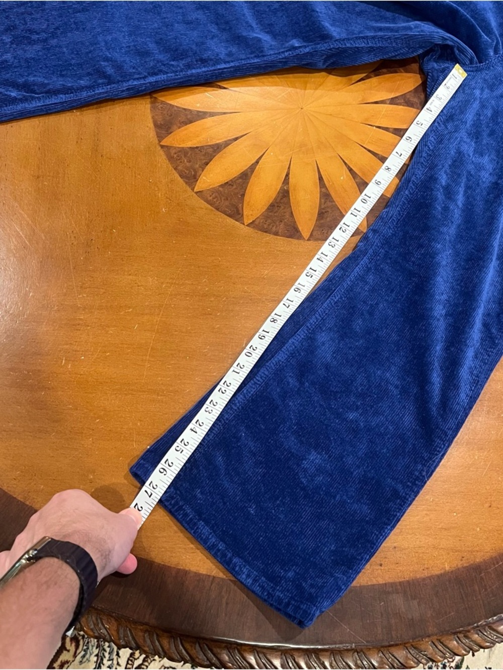 Anthropologie x Pilcro The Yaya Mid-Rise Corduroy Crop Flare Jeans Blue 31 - Picture 15 of 16